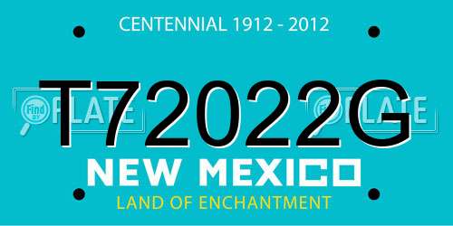 T72022G New Mexico License Plate