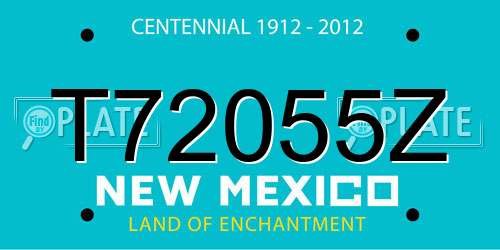 T72055Z New Mexico License Plate
