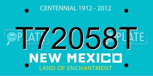 T72058T New Mexico License Plate