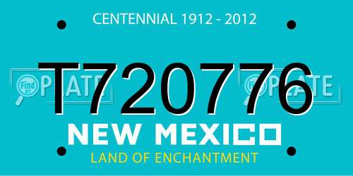 T720776 New Mexico License Plate
