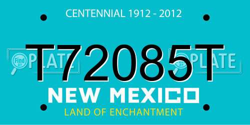 T72085T New Mexico License Plate