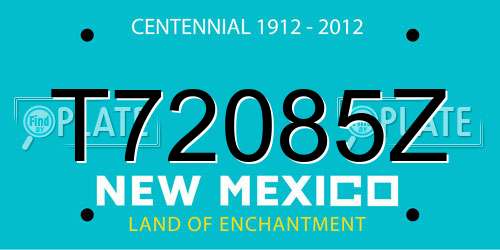 T72085Z New Mexico License Plate
