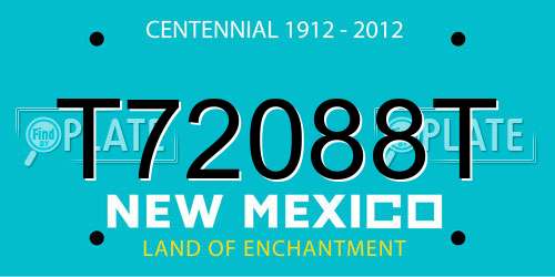 T72088T New Mexico License Plate