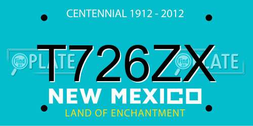 T726ZX New Mexico License Plate