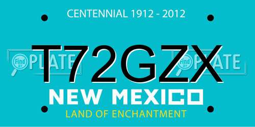 T72GZX New Mexico License Plate