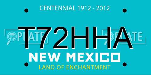 T72HHA New Mexico License Plate