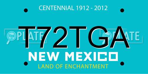 T72TGA New Mexico License Plate