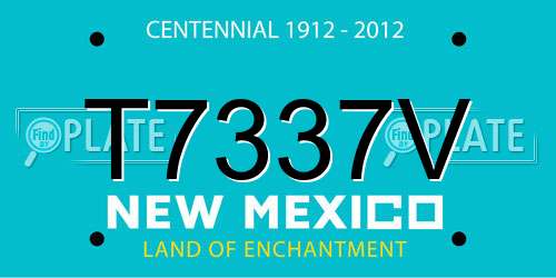 T7337V New Mexico License Plate