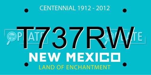 T737RW New Mexico License Plate
