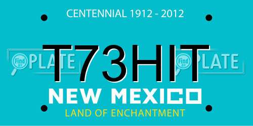 T73HIT New Mexico License Plate