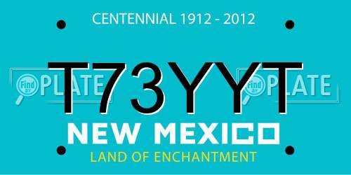 T73YYT New Mexico License Plate
