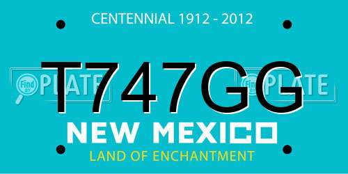 T747GG New Mexico License Plate