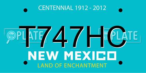 T747HC New Mexico License Plate