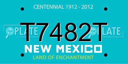 T7482T New Mexico License Plate
