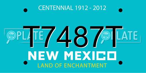 T7487T New Mexico License Plate