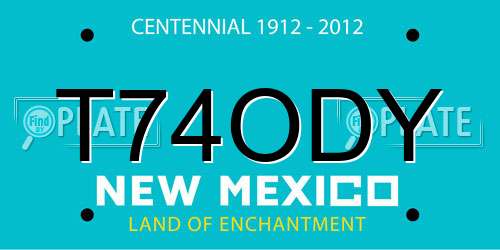T74ODY New Mexico License Plate