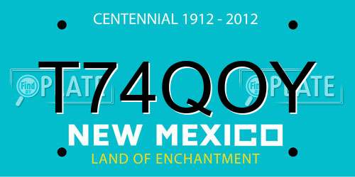 T74QOY New Mexico License Plate