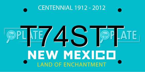 T74STT New Mexico License Plate