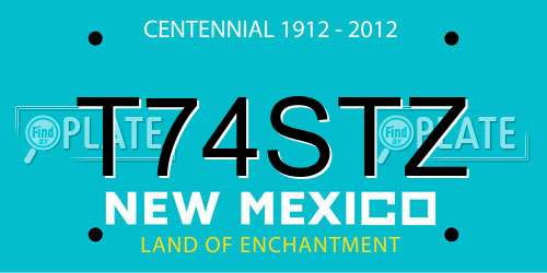 T74STZ New Mexico License Plate