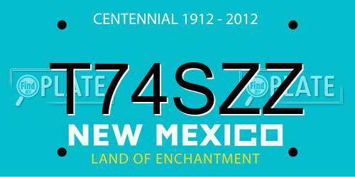 T74SZZ New Mexico License Plate