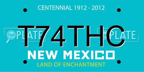 T74THC New Mexico License Plate