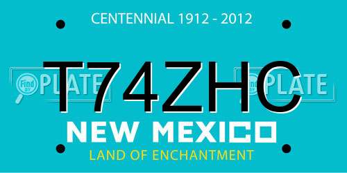 T74ZHC New Mexico License Plate