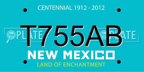 T755AB New Mexico License Plate