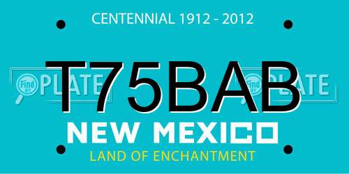 T75BAB New Mexico License Plate