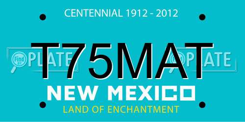 T75MAT New Mexico License Plate