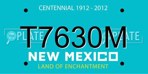 T7630M New Mexico License Plate