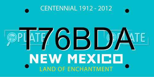 T76BDA New Mexico License Plate