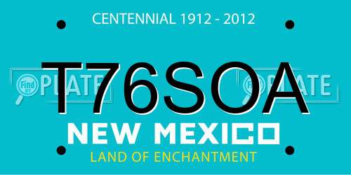T76SOA New Mexico License Plate