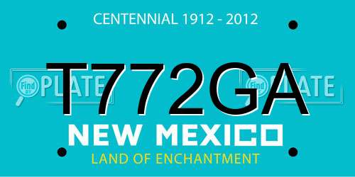T772GA New Mexico License Plate