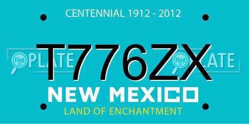 T776ZX New Mexico License Plate