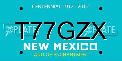 T77GZX New Mexico License Plate