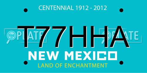 T77HHA New Mexico License Plate