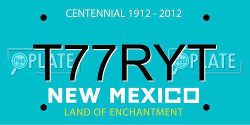 T77RYT New Mexico License Plate