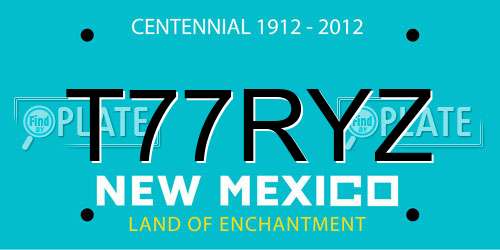 T77RYZ New Mexico License Plate
