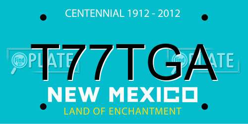 T77TGA New Mexico License Plate