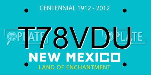 T78VDU New Mexico License Plate