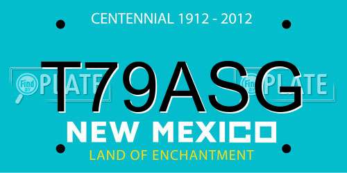T79ASG New Mexico License Plate