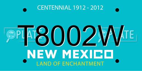 T8002W New Mexico License Plate