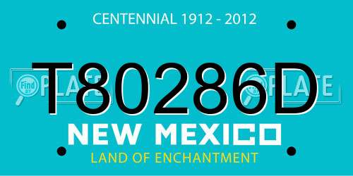 T80286D New Mexico License Plate