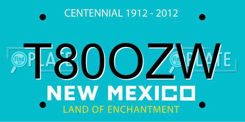 T80OZW New Mexico License Plate