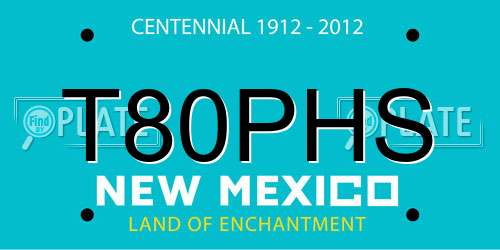 T80PHS New Mexico License Plate