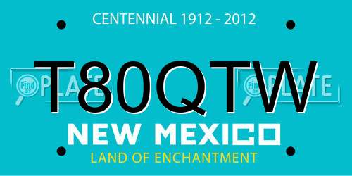 T80QTW New Mexico License Plate