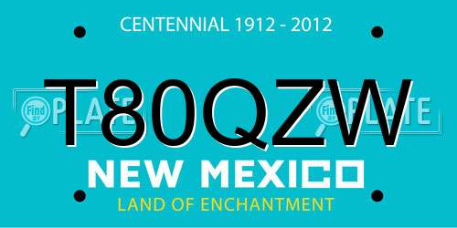 T80QZW New Mexico License Plate