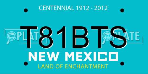 T81BTS New Mexico License Plate