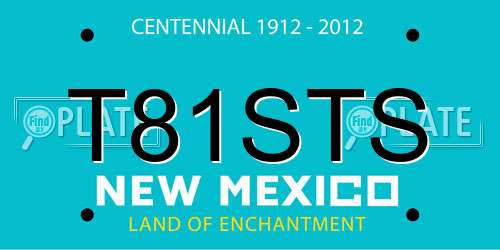 T81STS New Mexico License Plate