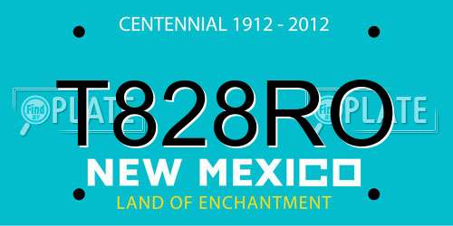 T828RO New Mexico License Plate